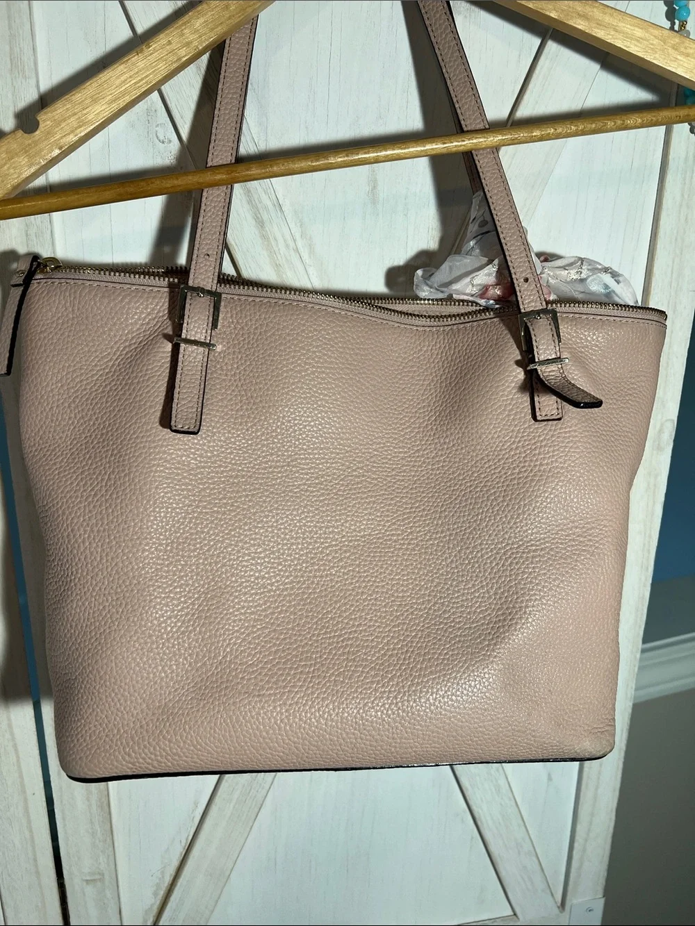 kate spade Pebbled Leather Tote in Blush